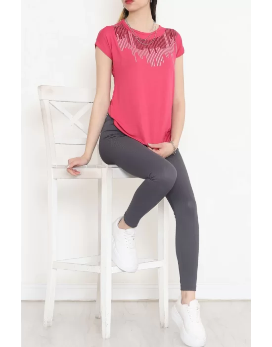 Pul Detaylı Bluz Pembe - 17145.599.