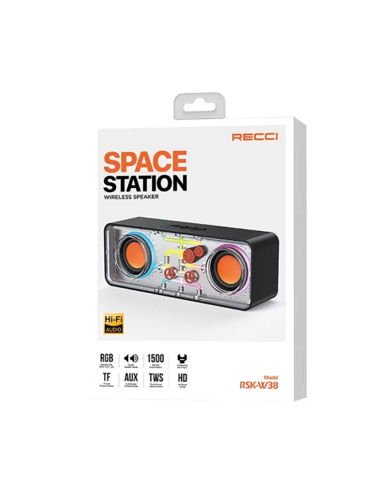 Recci RSK-W38 Space Station Serisi RGB Led Işıklı Bluetooth Hoparlör