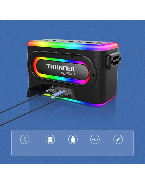 Wiwu P18 Thunder Bluetooth Speaker Hoparlör ve Karaoke Bluetooth Çift Mikrofon