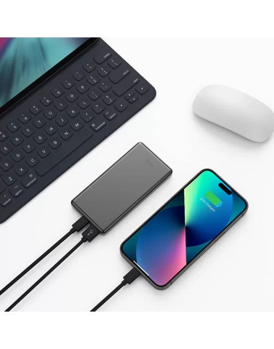 Wiwu Wi-P013 Slim Serisi LED Işık Göstergeli Ultra İnce Taşınabilir Powerbank 10000mAh 22.5W