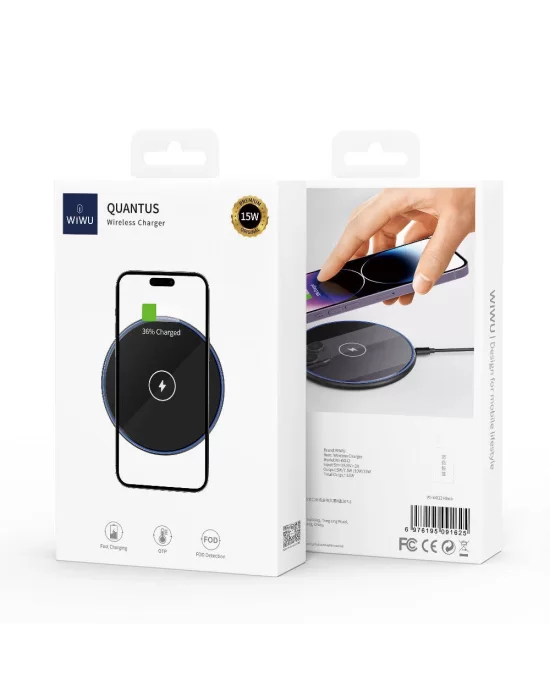 Wiwu Wi-W012 Quantus 15W Hızlı Şarj Özellikli Masaüstü Wireless Şarj Aleti