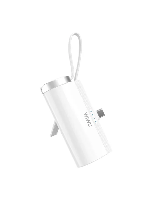 Wiwu Wi-W026 Capsule Serisi 2in1 Mini Taşınabilir Standlı Askılı Type-C PD Powerbank 5000mAh