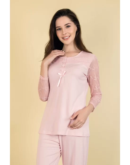 Yeni İnci BPJ170 Bayan Sabahlıklı Pijama Takımı