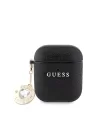 Apple Airpods Kılıf Guess Orjinal Lisanslı Glitter Elmas Kalp Süs Zincirli Kapak