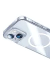 Apple iPhone 14 Kılıf Magsafe Şarj Özellikli Benks Magnetic Shiny Glass Serisi Kapak