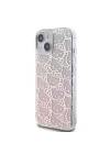 Apple iPhone 15 Kılıf Hello Kitty Orjinal Lisanslı Renk Geçişli Elektroplating Kaplama Kitty Head Desenli Kapak