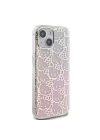 Apple iPhone 15 Kılıf Hello Kitty Orjinal Lisanslı Renk Geçişli Elektroplating Kaplama Kitty Head Desenli Kapak