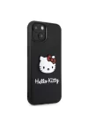 Apple iPhone 15 Kılıf Hello Kitty Orjinal Lisanslı Yazı ve İkonik Logolu 3D Rubber Kitty Head Kapak