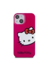 Apple iPhone 15 Kılıf Hello Kitty Orjinal Lisanslı Yazı ve İkonik Logolu Kitty Head Kapak