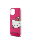 Apple iPhone 15 Kılıf Hello Kitty Orjinal Lisanslı Yazı ve İkonik Logolu Kitty Head Kapak