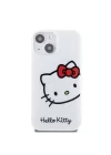 Apple iPhone 15 Kılıf Hello Kitty Orjinal Lisanslı Yazı ve İkonik Logolu Kitty Head Kapak