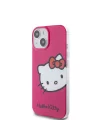 Apple iPhone 15 Kılıf Hello Kitty Orjinal Lisanslı Yazı ve İkonik Logolu Kitty Head Kapak