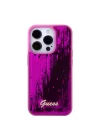 Apple iPhone 15 Pro Kılıf Guess Orjinal Lisanslı Pullu Arka Yüzey Metal Yazı Logolu Sequin Script Kapak