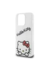 Apple iPhone 15 Pro Kılıf Hello Kitty Orjinal Lisanslı Askılı Yazı ve İkonik Logolu Daydreaming Kapak