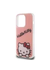 Apple iPhone 15 Pro Kılıf Hello Kitty Orjinal Lisanslı Askılı Yazı ve İkonik Logolu Daydreaming Kapak