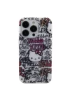 Apple iPhone 15 Pro Kılıf Hello Kitty Orjinal Lisanslı İkonik Logolu Etiket Graffiti Kapak