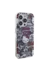 Apple iPhone 15 Pro Kılıf Hello Kitty Orjinal Lisanslı İkonik Logolu Etiket Graffiti Kapak