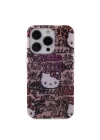 Apple iPhone 15 Pro Kılıf Hello Kitty Orjinal Lisanslı İkonik Logolu Etiket Graffiti Kapak