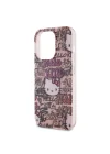 Apple iPhone 15 Pro Kılıf Hello Kitty Orjinal Lisanslı İkonik Logolu Etiket Graffiti Kapak