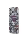 Apple iPhone 15 Pro Kılıf Hello Kitty Orjinal Lisanslı İkonik Logolu Etiket Graffiti Kapak