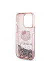 Apple iPhone 15 Pro Kılıf Hello Kitty Orjinal Lisanslı İkonik Sıvılı Glitter Kapak