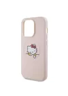 Apple iPhone 15 Pro Kılıf Hello Kitty Orjinal Lisanslı Magsafe Şarj Özellikli Baskı Logolu Uyuyan Kitty Deri Kapak