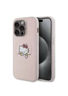 Apple iPhone 15 Pro Kılıf Hello Kitty Orjinal Lisanslı Magsafe Şarj Özellikli Baskı Logolu Uyuyan Kitty Deri Kapak