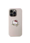 Apple iPhone 15 Pro Kılıf Hello Kitty Orjinal Lisanslı Magsafe Şarj Özellikli Baskı Logolu Uyuyan Kitty Deri Kapak