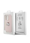 Apple iPhone 15 Pro Kılıf Hello Kitty Orjinal Lisanslı Magsafe Şarj Özellikli Baskı Logolu Uyuyan Kitty Deri Kapak