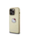 Apple iPhone 15 Pro Kılıf Hello Kitty Orjinal Lisanslı Magsafe Şarj Özellikli Kitty Head Deri Kapak