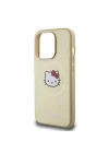 Apple iPhone 15 Pro Kılıf Hello Kitty Orjinal Lisanslı Magsafe Şarj Özellikli Kitty Head Deri Kapak