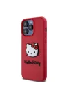 Apple iPhone 15 Pro Kılıf Hello Kitty Orjinal Lisanslı Yazı ve İkonik Logolu 3D Rubber Kitty Head Kapak