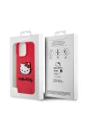 Apple iPhone 15 Pro Kılıf Hello Kitty Orjinal Lisanslı Yazı ve İkonik Logolu 3D Rubber Kitty Head Kapak