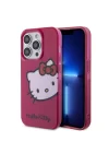 Apple iPhone 15 Pro Kılıf Hello Kitty Orjinal Lisanslı Yazı ve İkonik Logolu Kitty Head Kapak