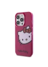 Apple iPhone 15 Pro Kılıf Hello Kitty Orjinal Lisanslı Yazı ve İkonik Logolu Kitty Head Kapak