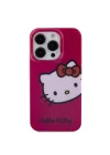 Apple iPhone 15 Pro Kılıf Hello Kitty Orjinal Lisanslı Yazı ve İkonik Logolu Kitty Head Kapak