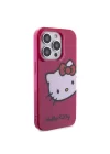 Apple iPhone 15 Pro Kılıf Hello Kitty Orjinal Lisanslı Yazı ve İkonik Logolu Kitty Head Kapak