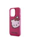 Apple iPhone 15 Pro Kılıf Hello Kitty Orjinal Lisanslı Yazı ve İkonik Logolu Kitty Head Kapak