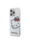 Apple iPhone 15 Pro Kılıf Hello Kitty Orjinal Lisanslı Yazı ve İkonik Logolu Kitty Head Kapak