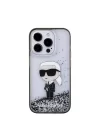 Apple iPhone 15 Pro Kılıf Karl Lagerfeld İkonik Sıvılı Glitter Orjinal Lisanslı Kapak