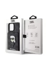 Apple iPhone 15 Pro Kılıf Karl Lagerfeld Standlı Kartlıklı Saffiano Monogram İkonik Metal Logo Orjinal Lisanslı Kapak