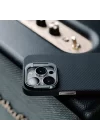 Apple iPhone 15 Pro Kılıf Magsafe Şarj Özellikli 600D Kevlar Zore Krek Karbon Standlı Kapak