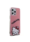 Apple iPhone 15 Pro Max Kılıf Hello Kitty Orjinal Lisanslı Askılı Yazı ve İkonik Logolu Daydreaming Kapak