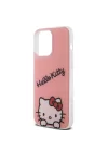 Apple iPhone 15 Pro Max Kılıf Hello Kitty Orjinal Lisanslı Askılı Yazı ve İkonik Logolu Daydreaming Kapak