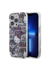 Apple iPhone 15 Pro Max Kılıf Hello Kitty Orjinal Lisanslı İkonik Logolu Etiket Graffiti Kapak