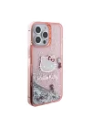 Apple iPhone 15 Pro Max Kılıf Hello Kitty Orjinal Lisanslı İkonik Sıvılı Glitter Kapak