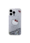 Apple iPhone 15 Pro Max Kılıf Hello Kitty Orjinal Lisanslı İkonik Sıvılı Glitter Kapak