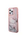 Apple iPhone 15 Pro Max Kılıf Hello Kitty Orjinal Lisanslı İkonik Sıvılı Glitter Kapak