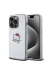 Apple iPhone 15 Pro Max Kılıf Hello Kitty Orjinal Lisanslı Magsafe Şarj Özellikli Baskı Logolu Uyuyan Kitty Deri Kapak