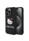 Apple iPhone 15 Pro Max Kılıf Hello Kitty Orjinal Lisanslı Yazı ve İkonik Logolu 3D Rubber Kitty Head Kapak